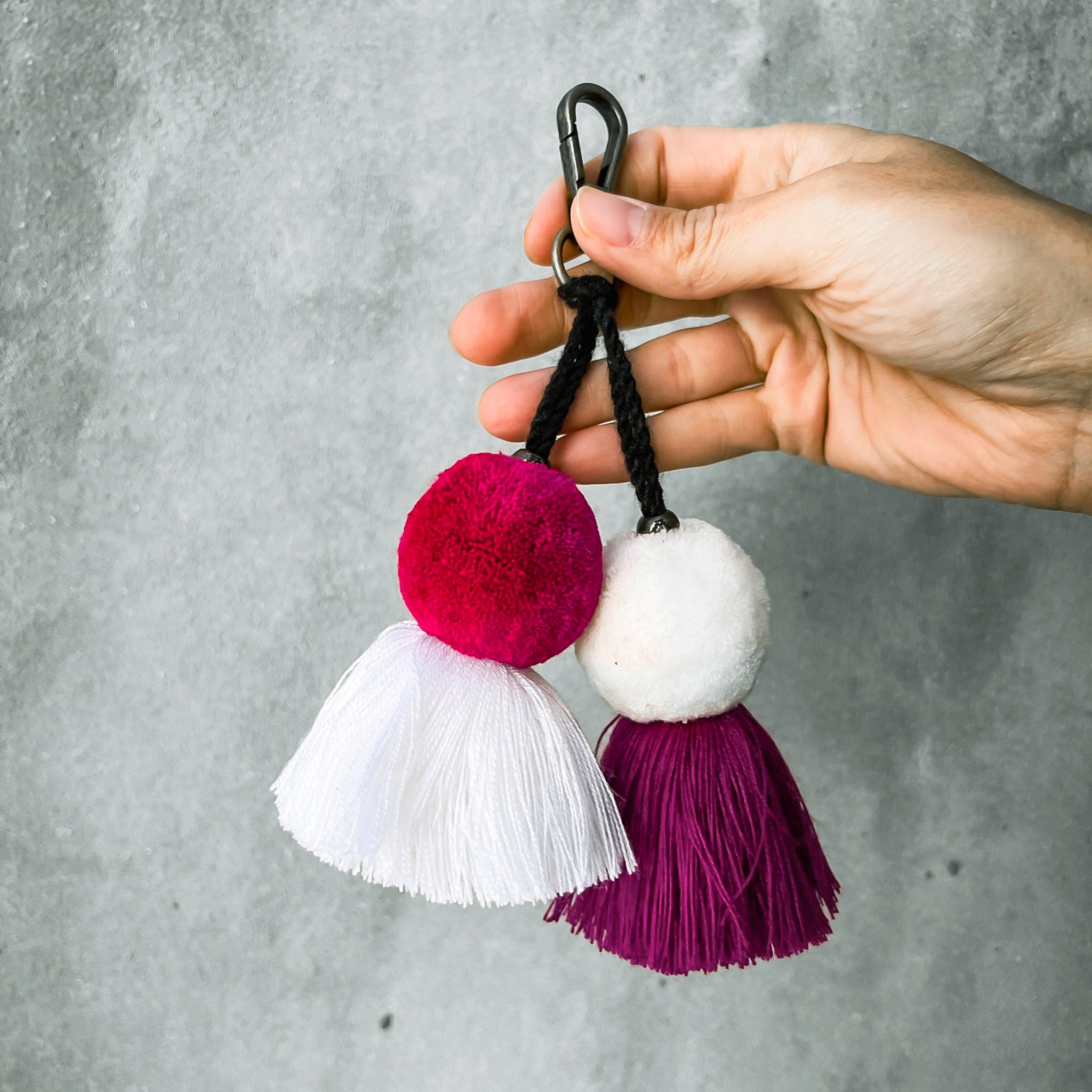 Double Pom-Pom Keychain