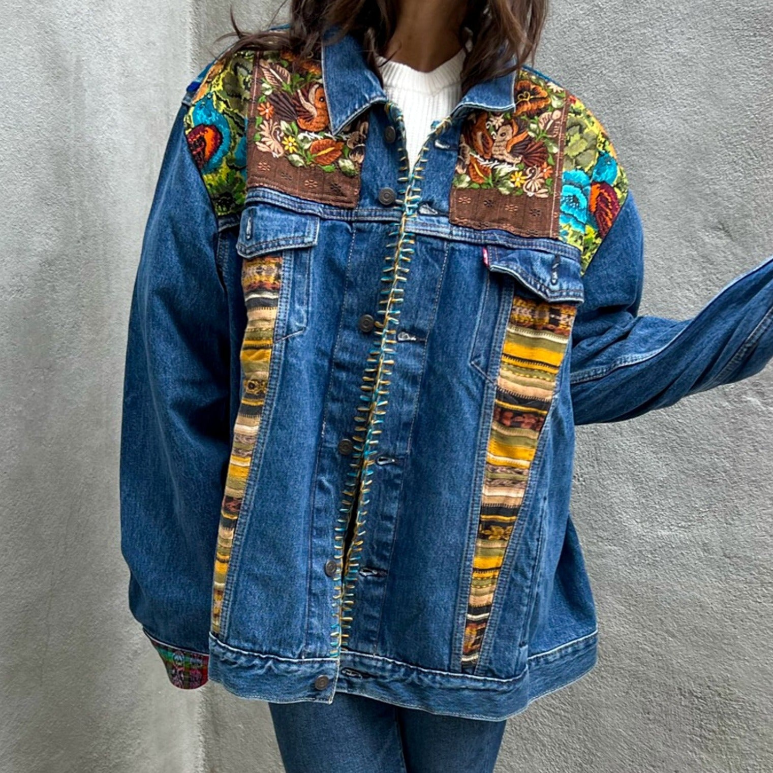 OOAK VINTAGE DENIM JACKET - RAQUEL - SIZE 3X - NO. 23031 – Nena & Co.