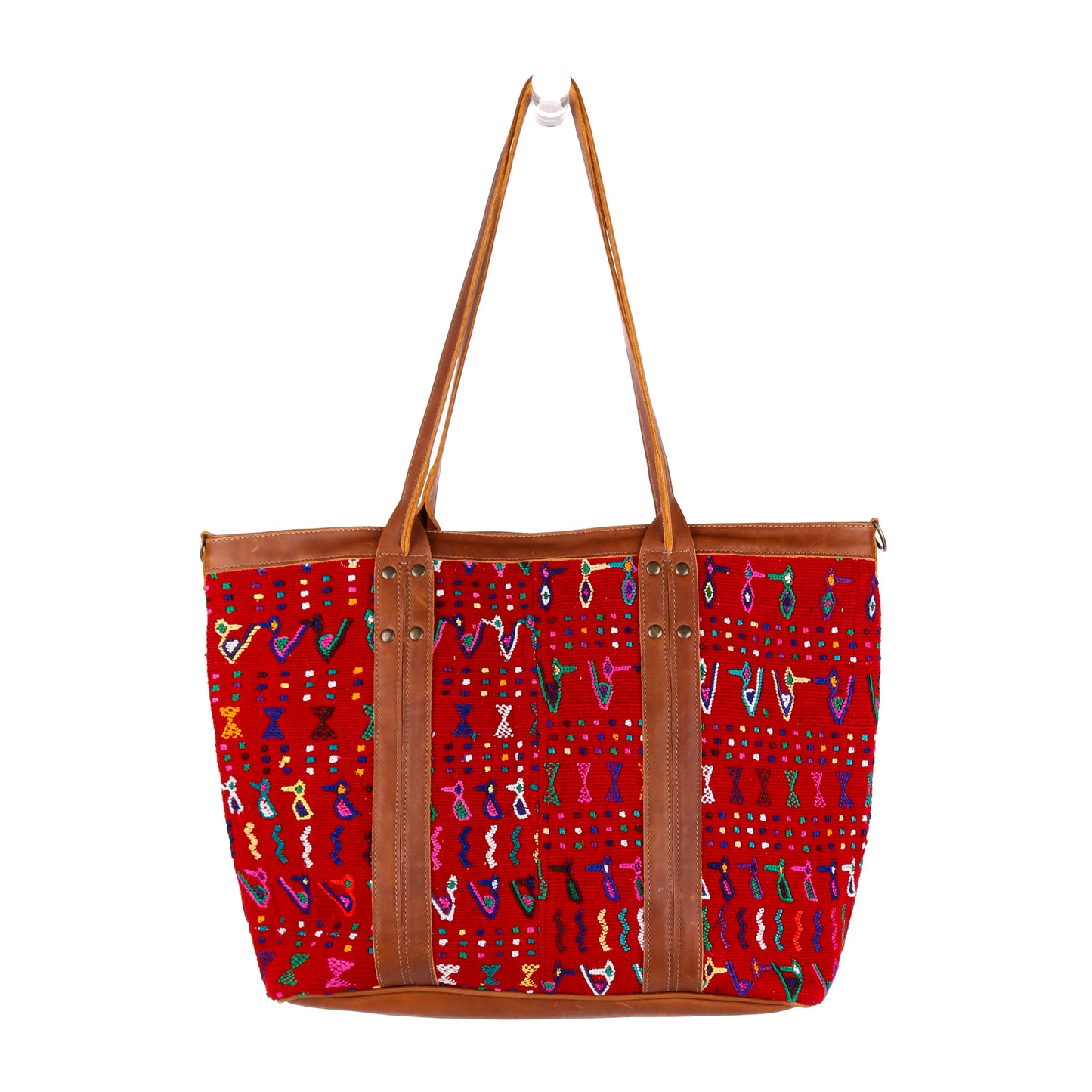 PERFECT LUCIA TOTE - VINTAGE TEXTILE - CHICHICASTENANGO REGION - CAFE - NO. 10406