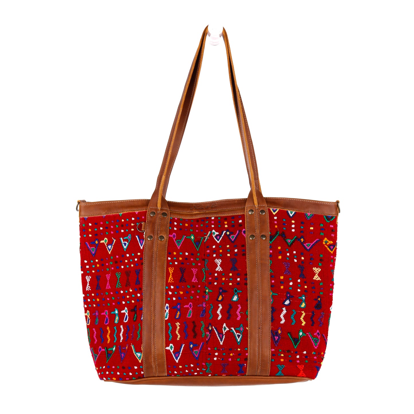 PERFECT LUCIA TOTE - VINTAGE TEXTILE - CHICHICASTENANGO REGION - CAFE - NO. 10406