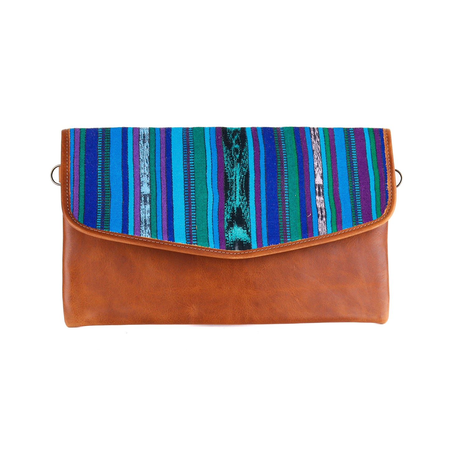 DATE NIGHT CLUTCH - OOAK CORTE DE PLAYA - CAFE LEATHER - NO. 10548