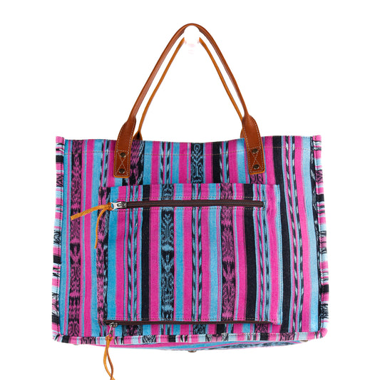 THE PERFECT TRAVEL TOTE - CORTE DE PLAYA - OOAK - CAFE - NO. 10642