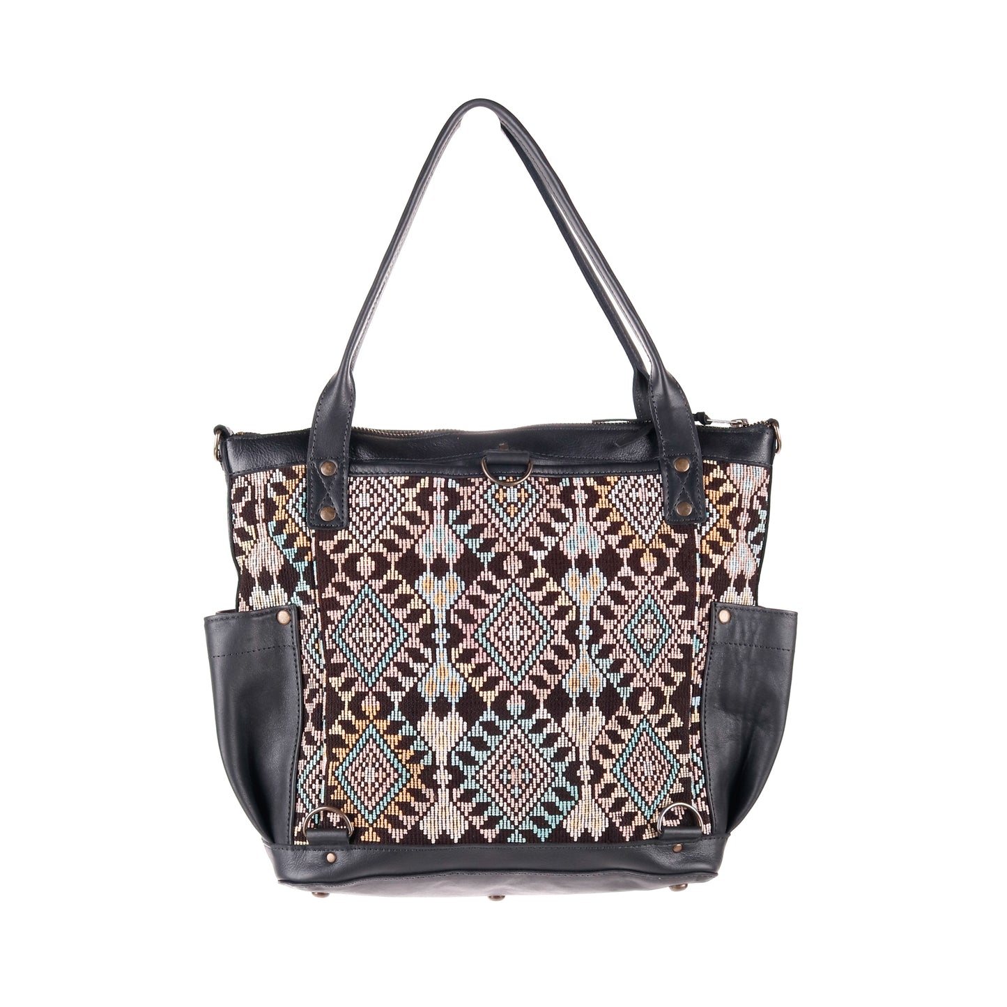 THE MEDIUM PERFECT BAG - OOAK HUIPIL - BLACK - NO. 12695