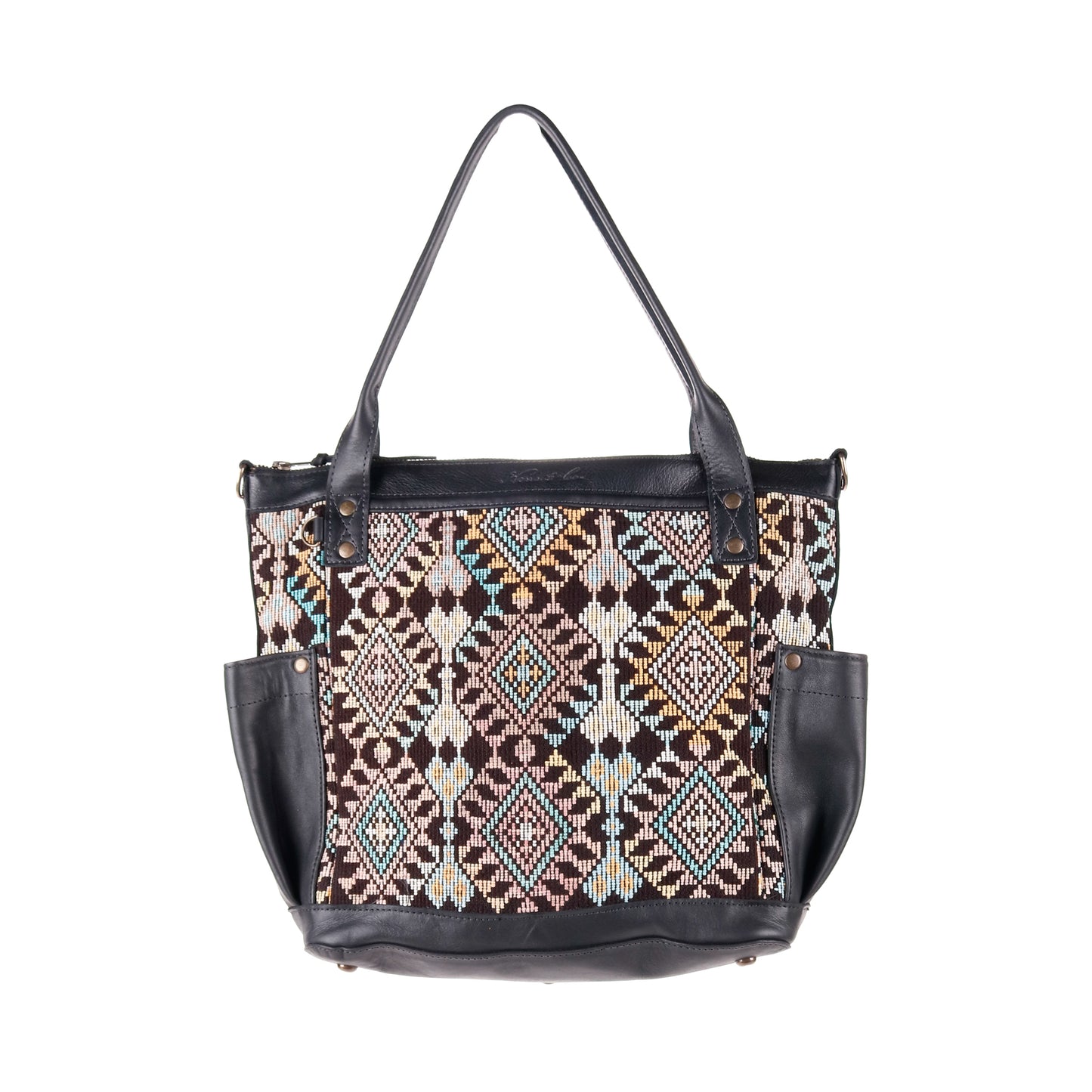 THE MEDIUM PERFECT BAG - OOAK HUIPIL - BLACK - NO. 12695