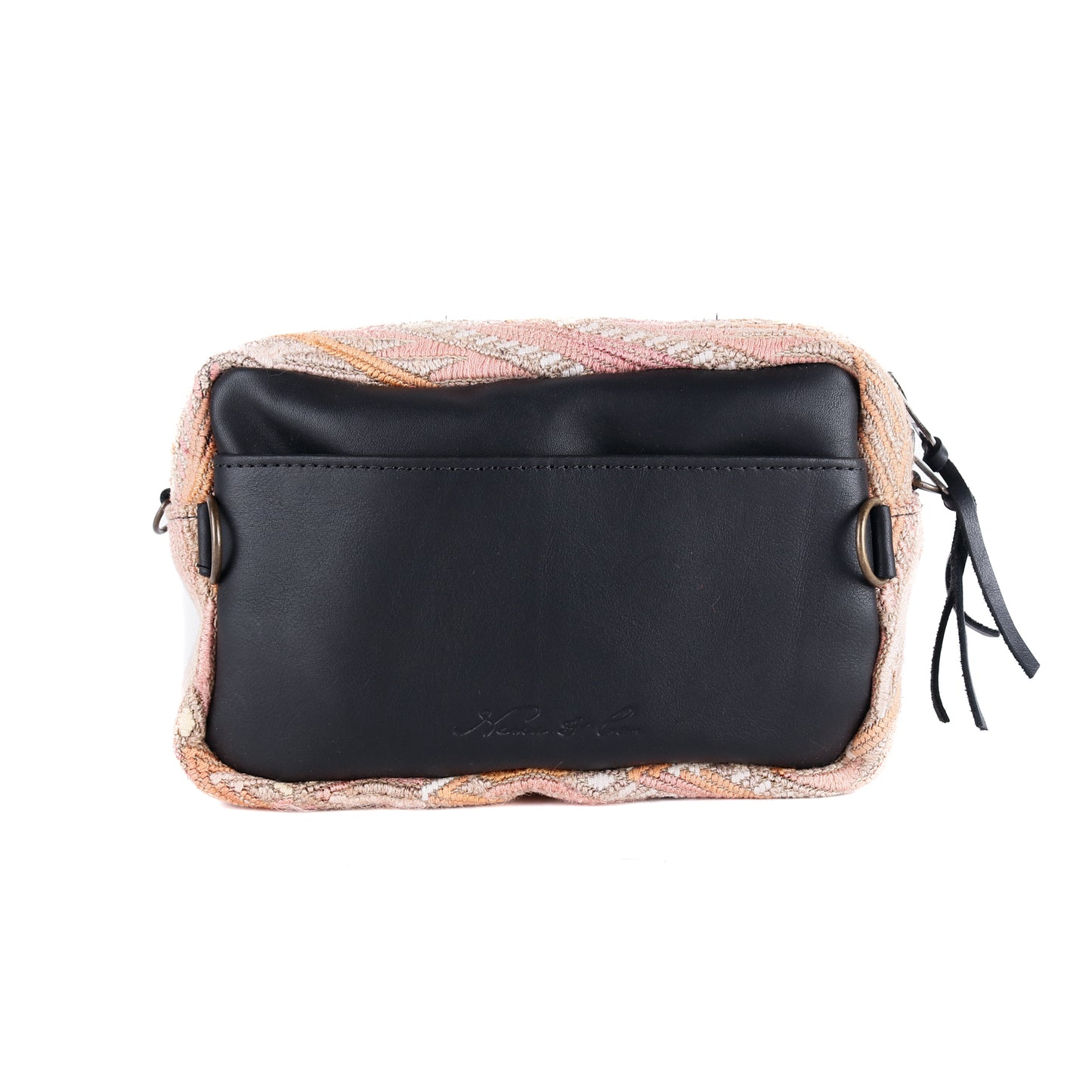 WANDER CROSSBODY BAG - OOAK VINTAGE HUIPIL - BLACK - NO. 12870