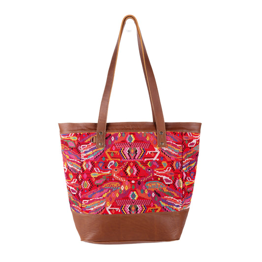 CADIZ TOTE - OOAK HUIPIL - CAFE - NO. 14053