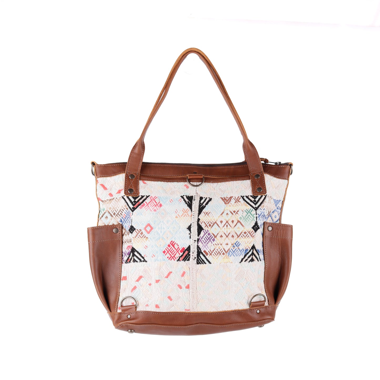 THE MEDIUM PERFECT BAG - OOAK HUIPIL - CAFE - NO. 14272