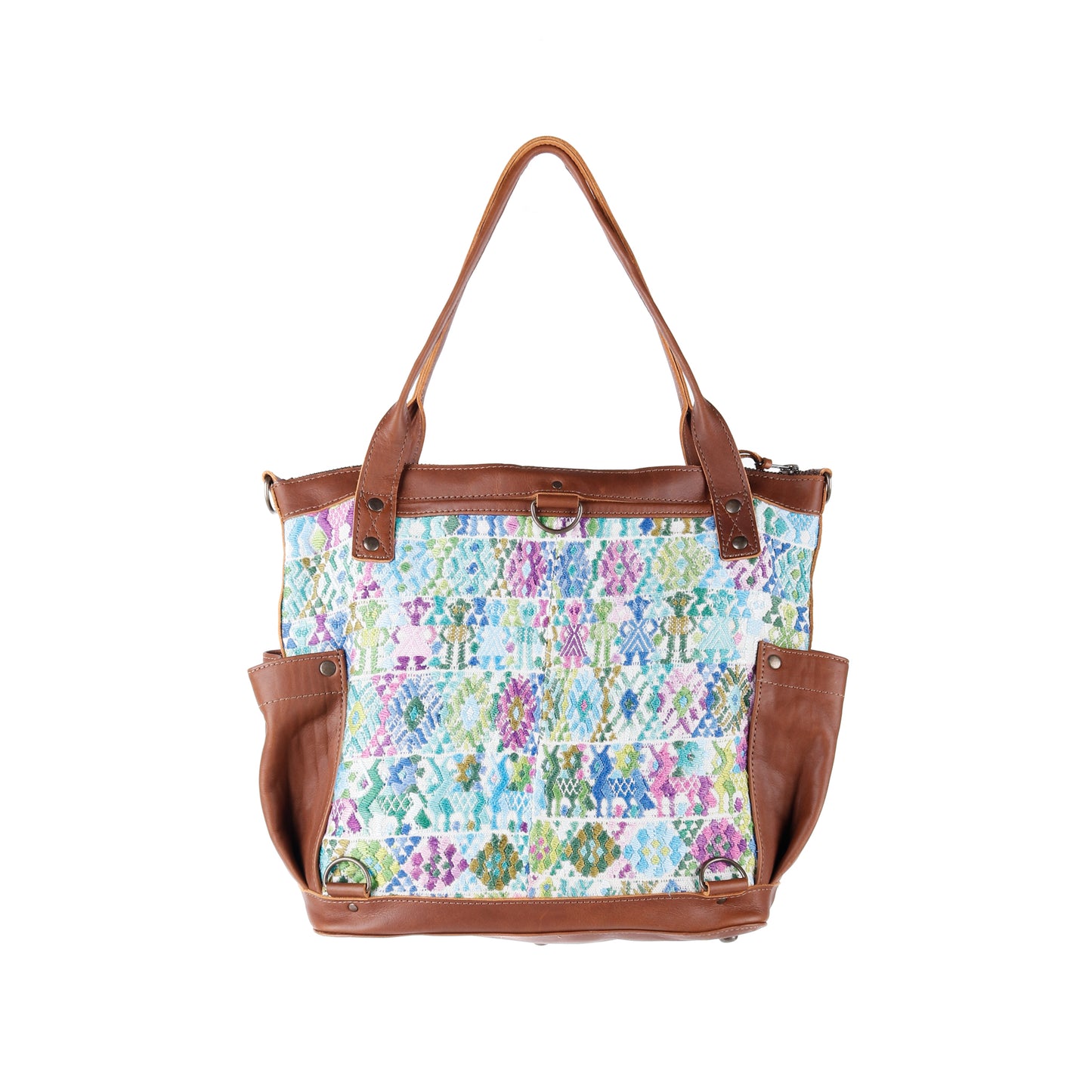 THE MEDIUM PERFECT BAG - OOAK HUIPIL - CAFE - NO. 14289