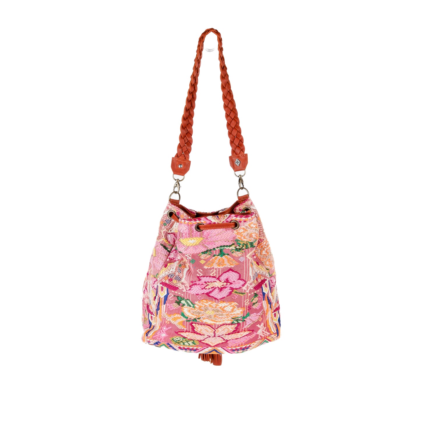 DRAWSTRING BUCKET BAG - OOAK HUIPIL - SIENNA - NO. 15065