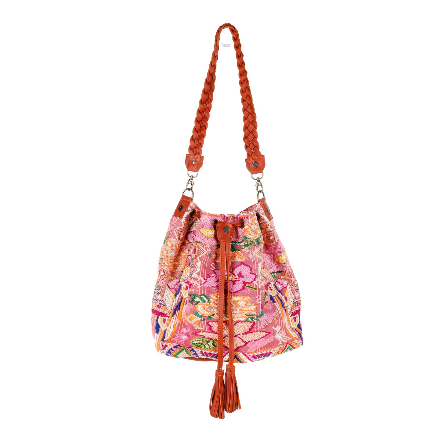 DRAWSTRING BUCKET BAG - OOAK HUIPIL - SIENNA - NO. 15065