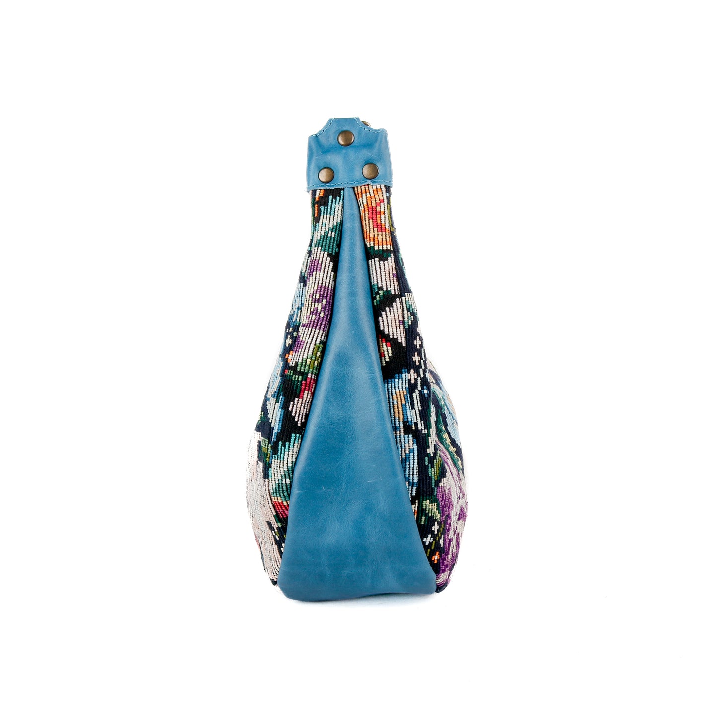 BOHO SADDLE BAG - OOAK HUIPIL - CERULEAN - NO. 15066