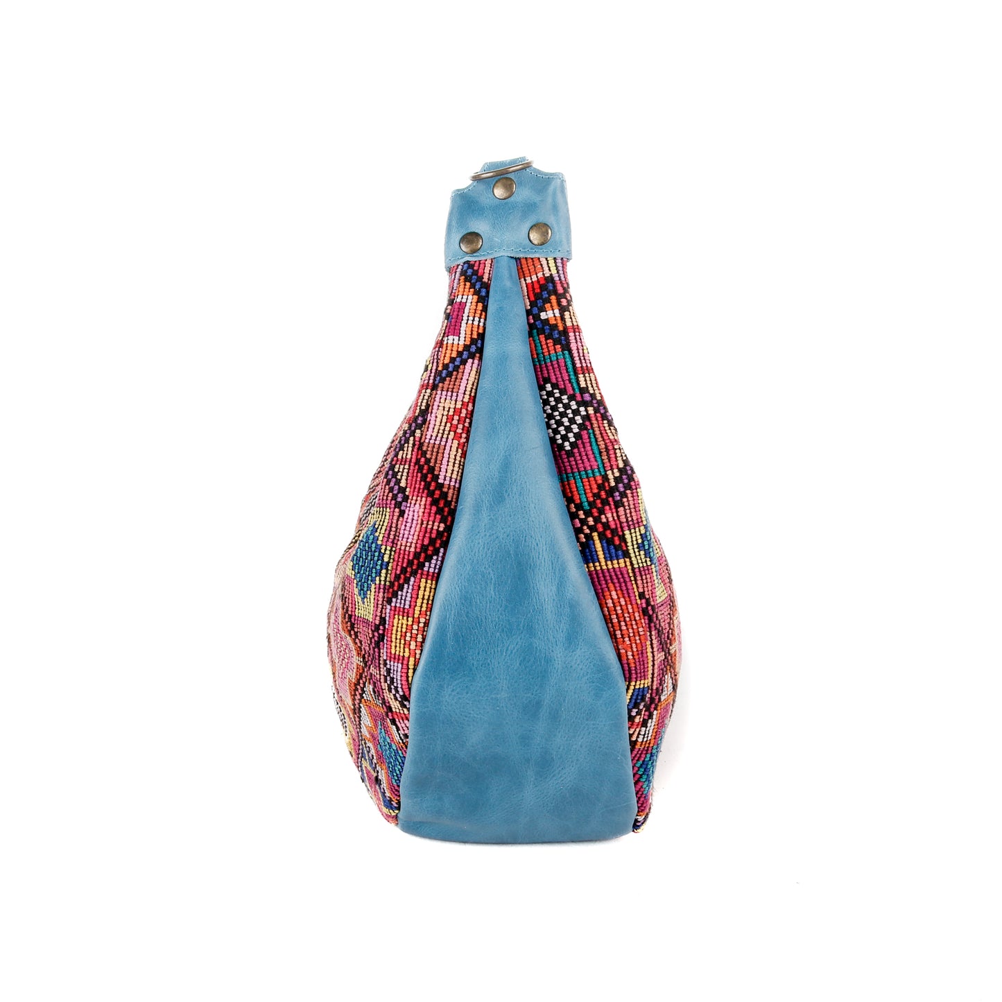 BOHO SADDLE BAG - OOAK HUIPIL - CERULEAN - NO. 15067