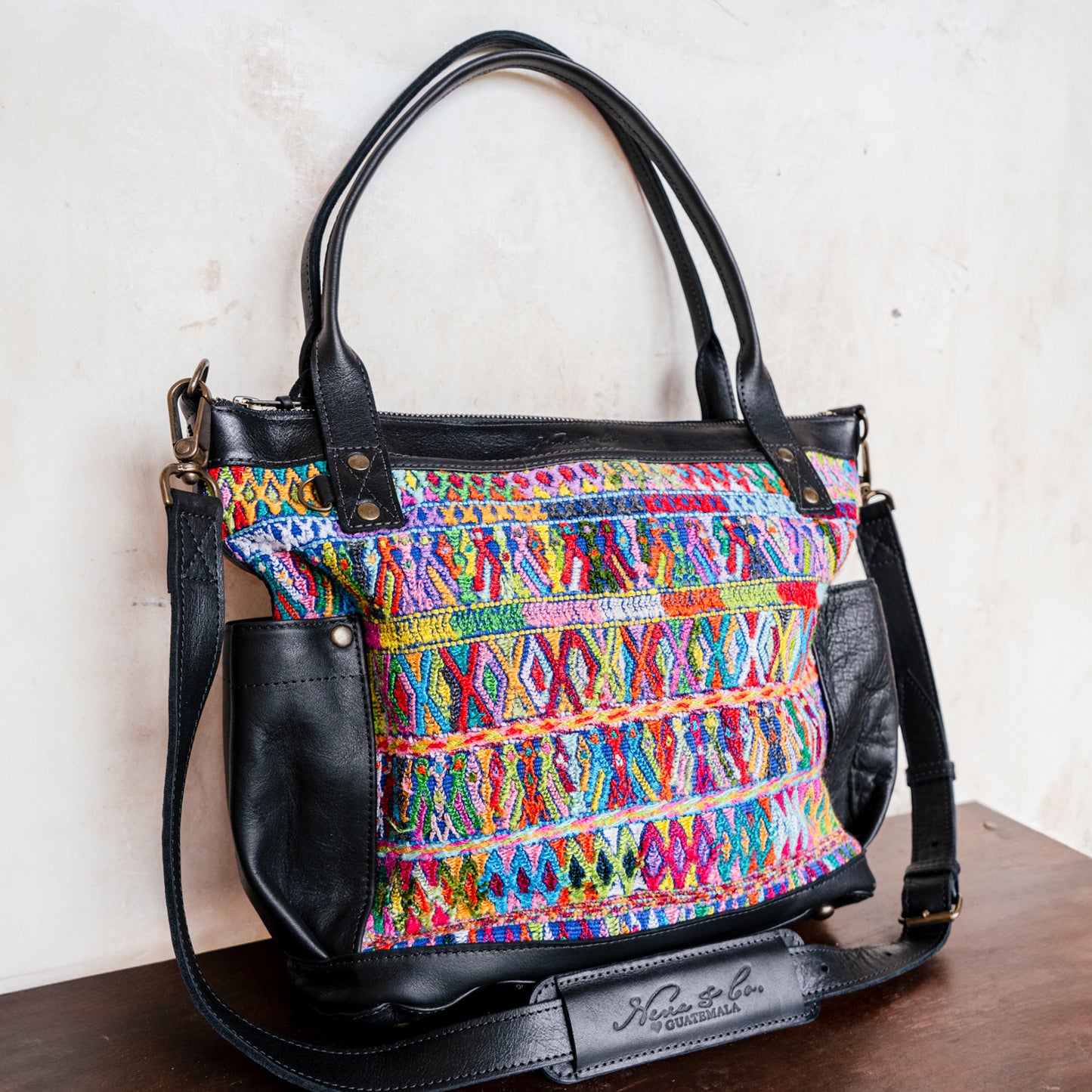 THE MEDIUM PERFECT BAG - OOAK HUIPIL - BLACK - NO. 12700