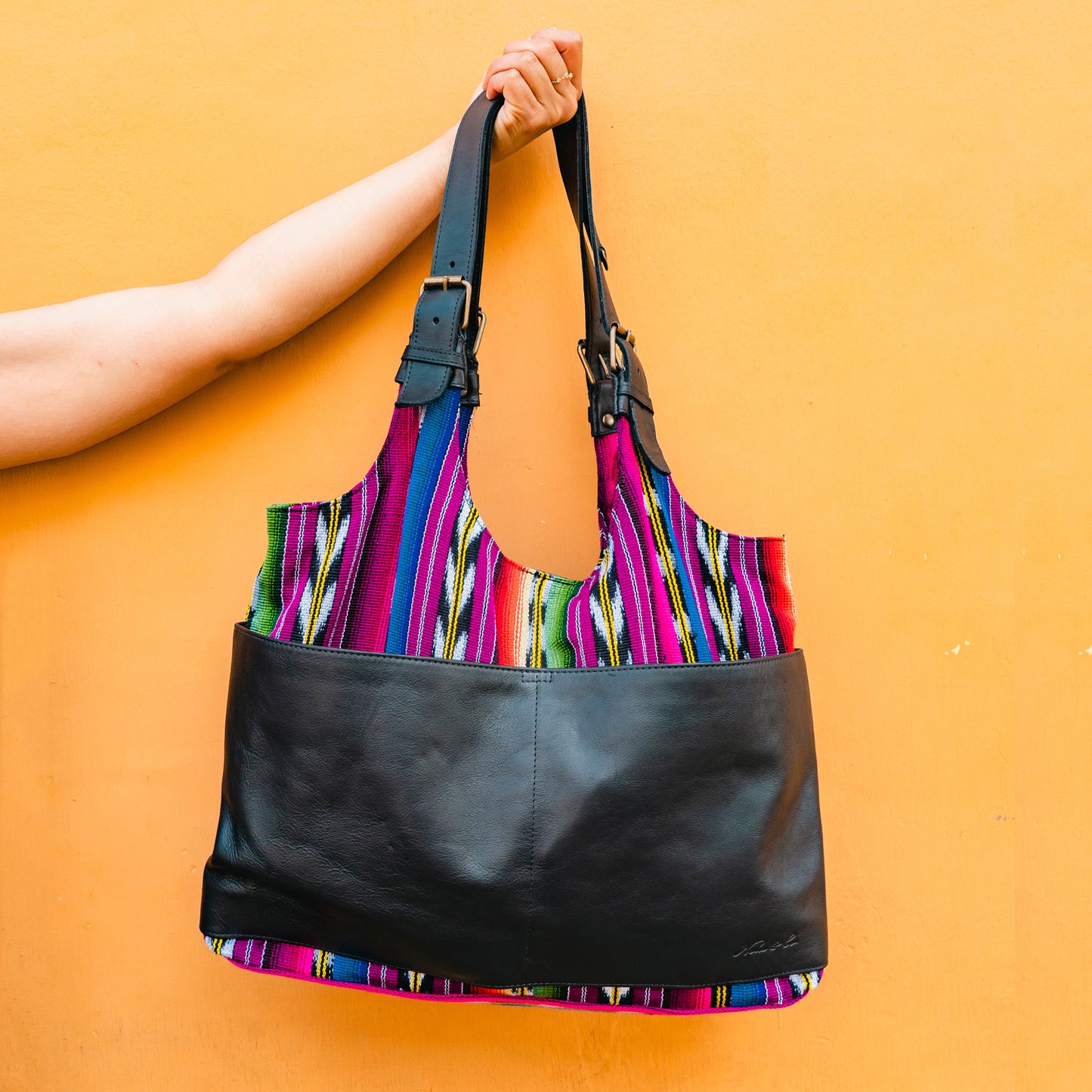 ALEJANDRA BAG - RAINBOW FALLS - BLACK LEATHER