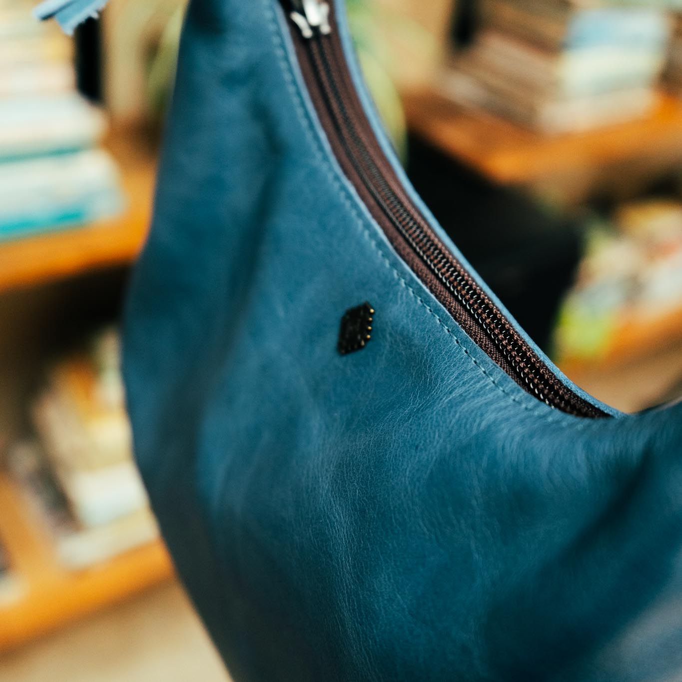 BOHO SADDLE BAG - FULL LEATHER - CERULEAN