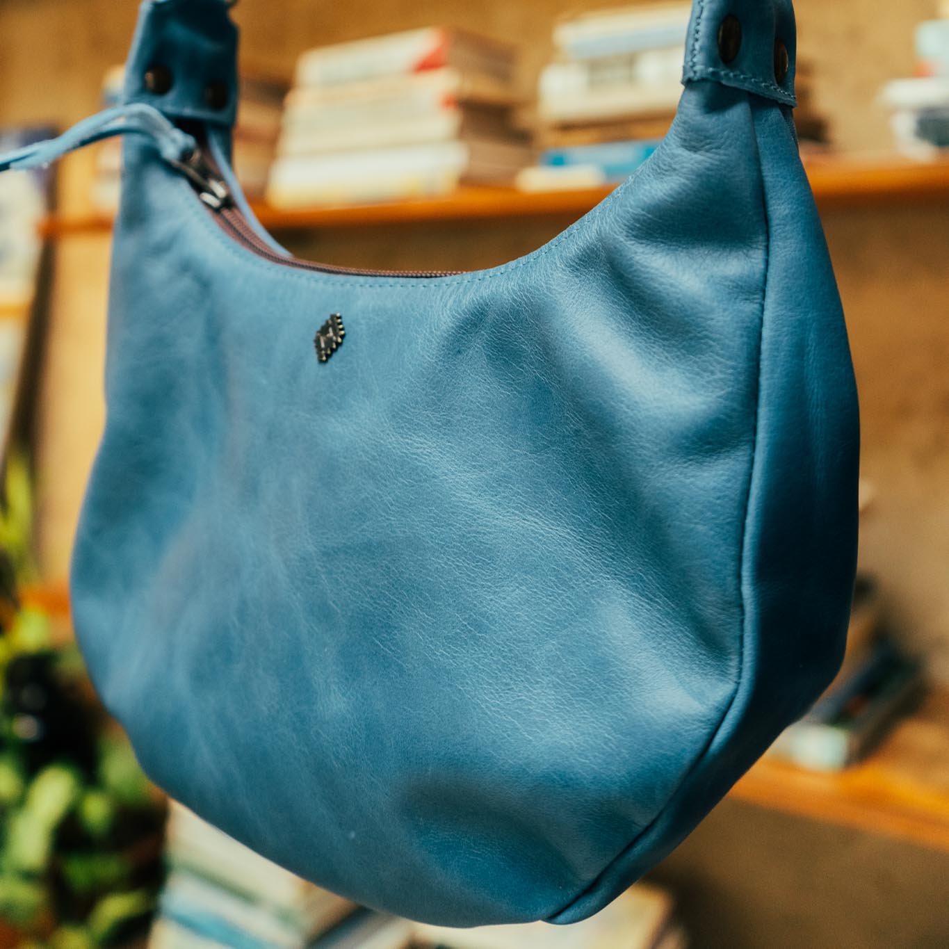 BOHO SADDLE BAG - FULL LEATHER - CERULEAN