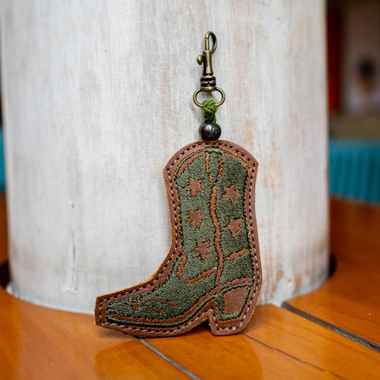 BOOT CHARM - EMBROIDERED LEATHER