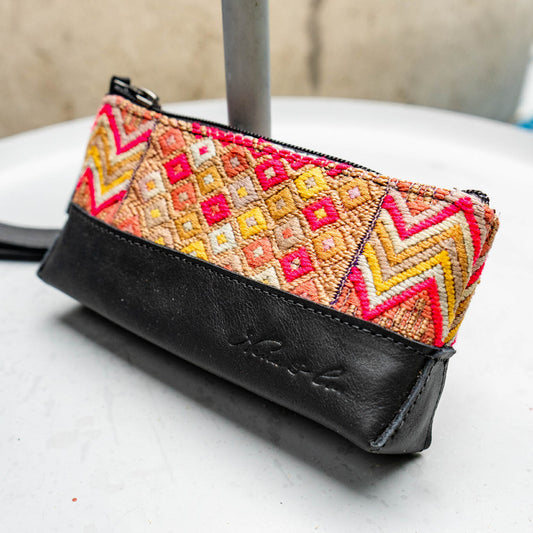 LITTLE BOSS CLUTCH - OOAK HUIPIL - BLACK - NO. 12981