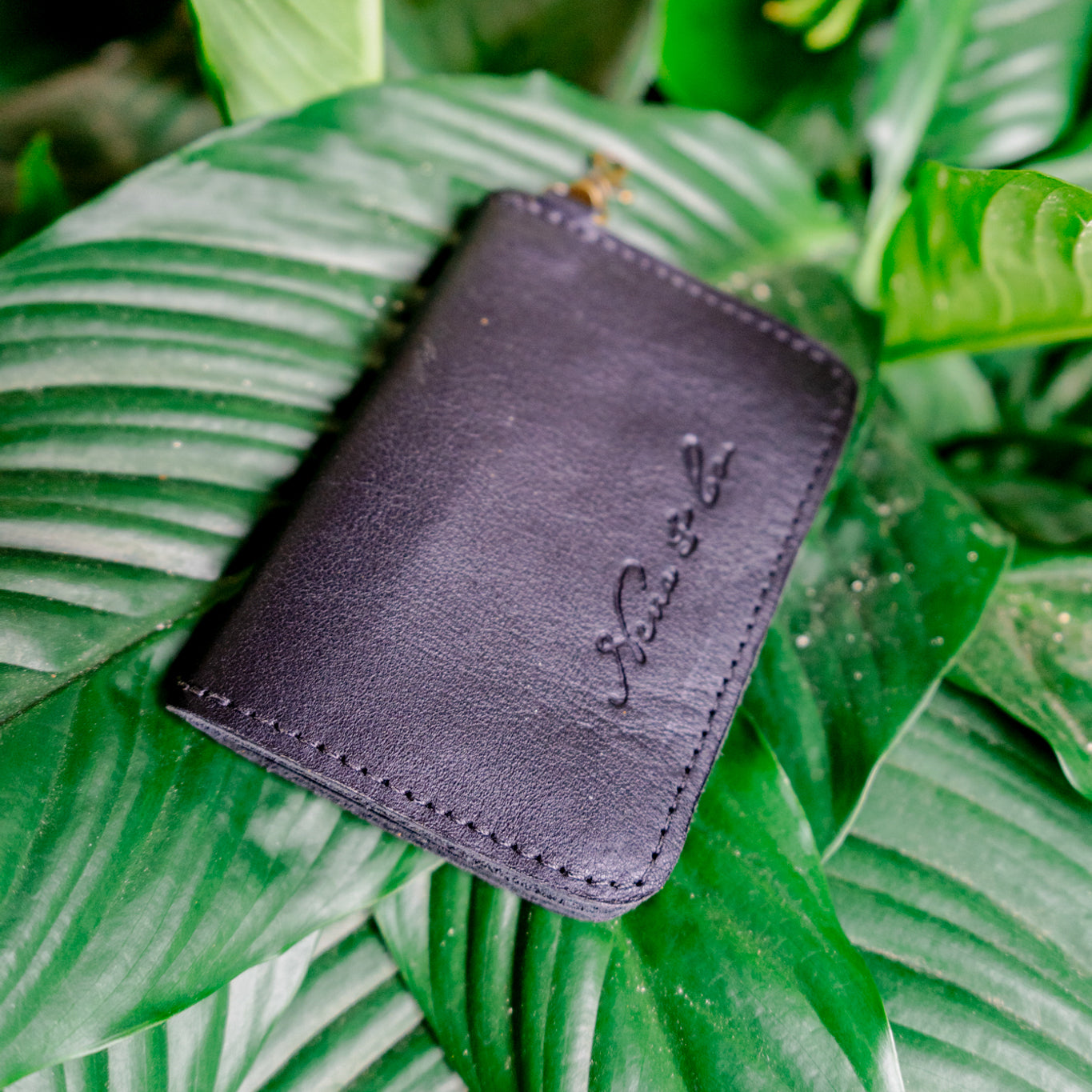 CARD CASE WITH CLASP - FULL LEATHER