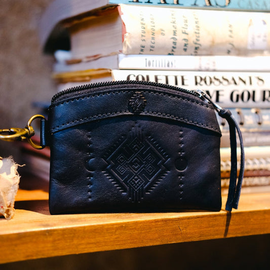 COIN PURSE - FULL LEATHER - BLACK