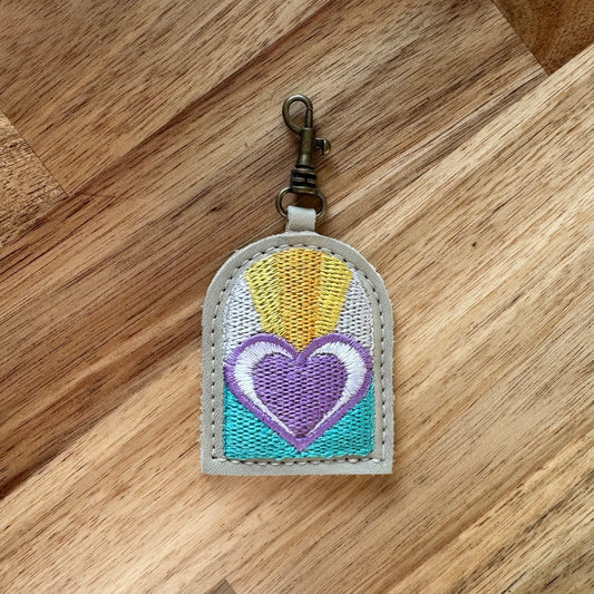 EMBROIDERED CHARM - HEART - BONE