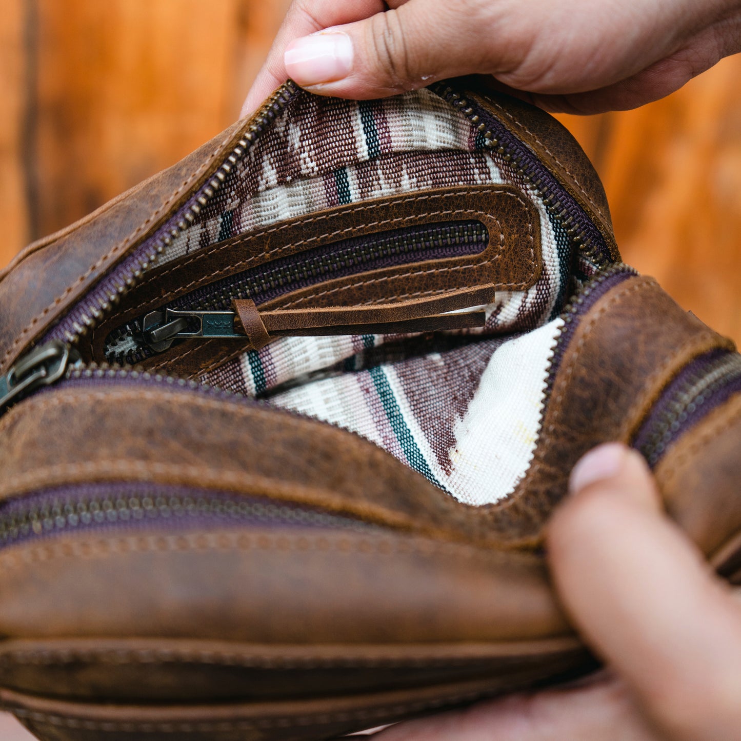 ESSENTIALS BAG - FULL LEATHER - CHESTNUT