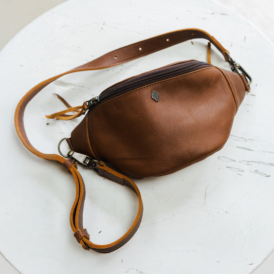 FANCY POUCH - FULL LEATHER - CAFE