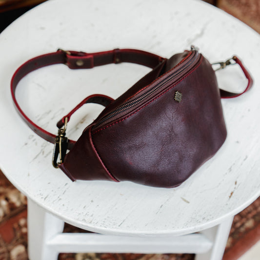 FANCY POUCH - FULL LEATHER - VINO TINTO