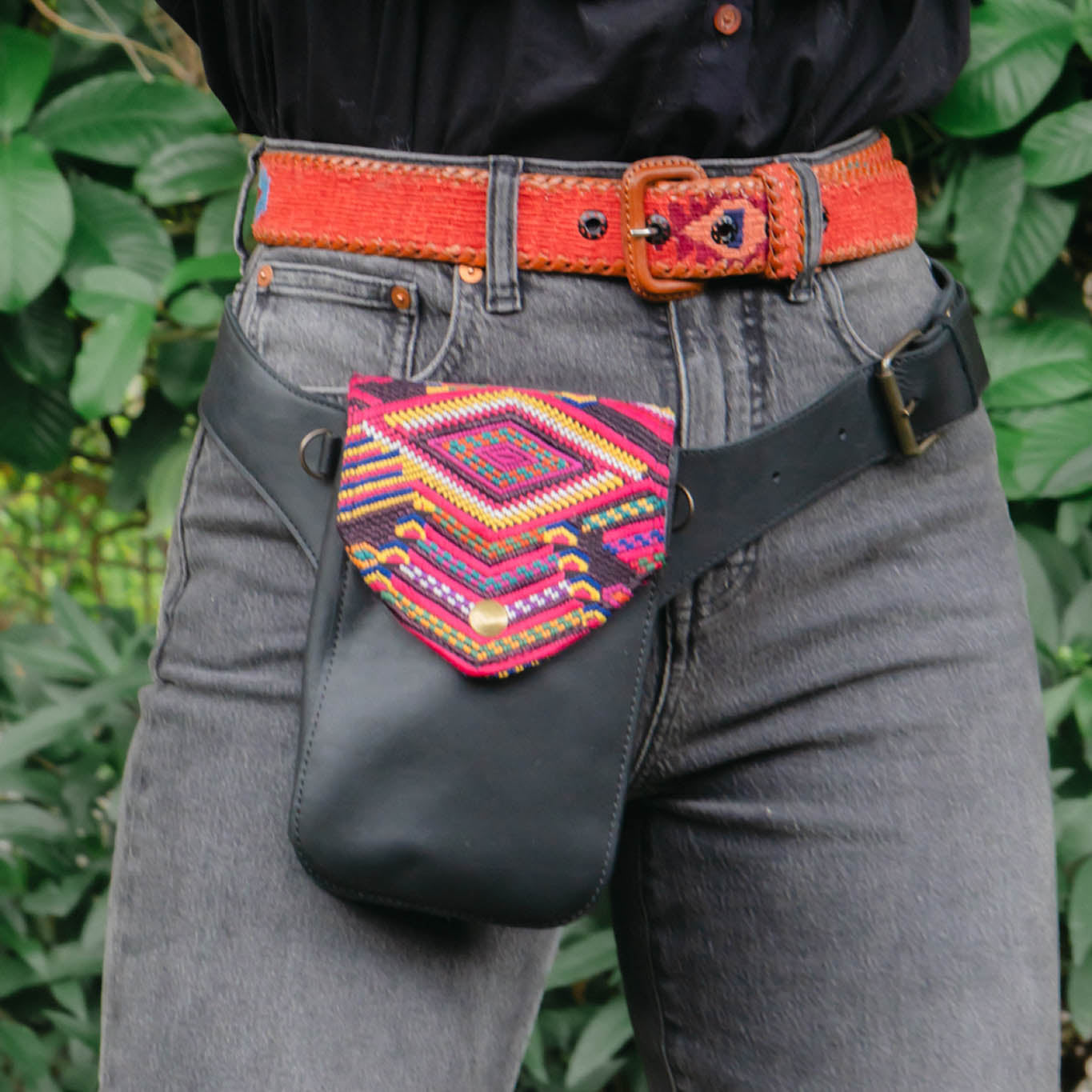 HIP SATCHEL - OOAK HUIPIL - BLACK - NO. 15308