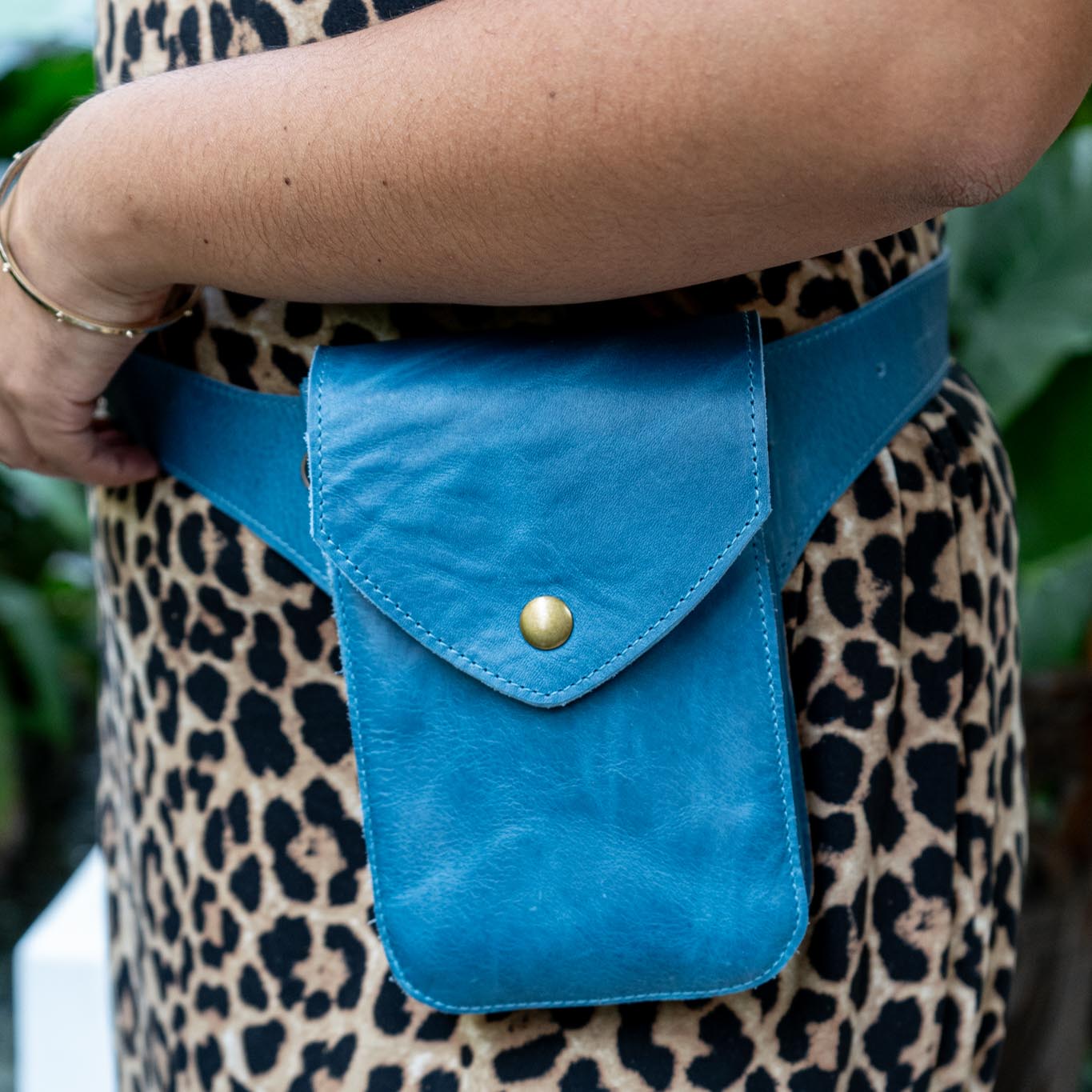 HIP SATCHEL - FULL LEATHER - CERULEAN