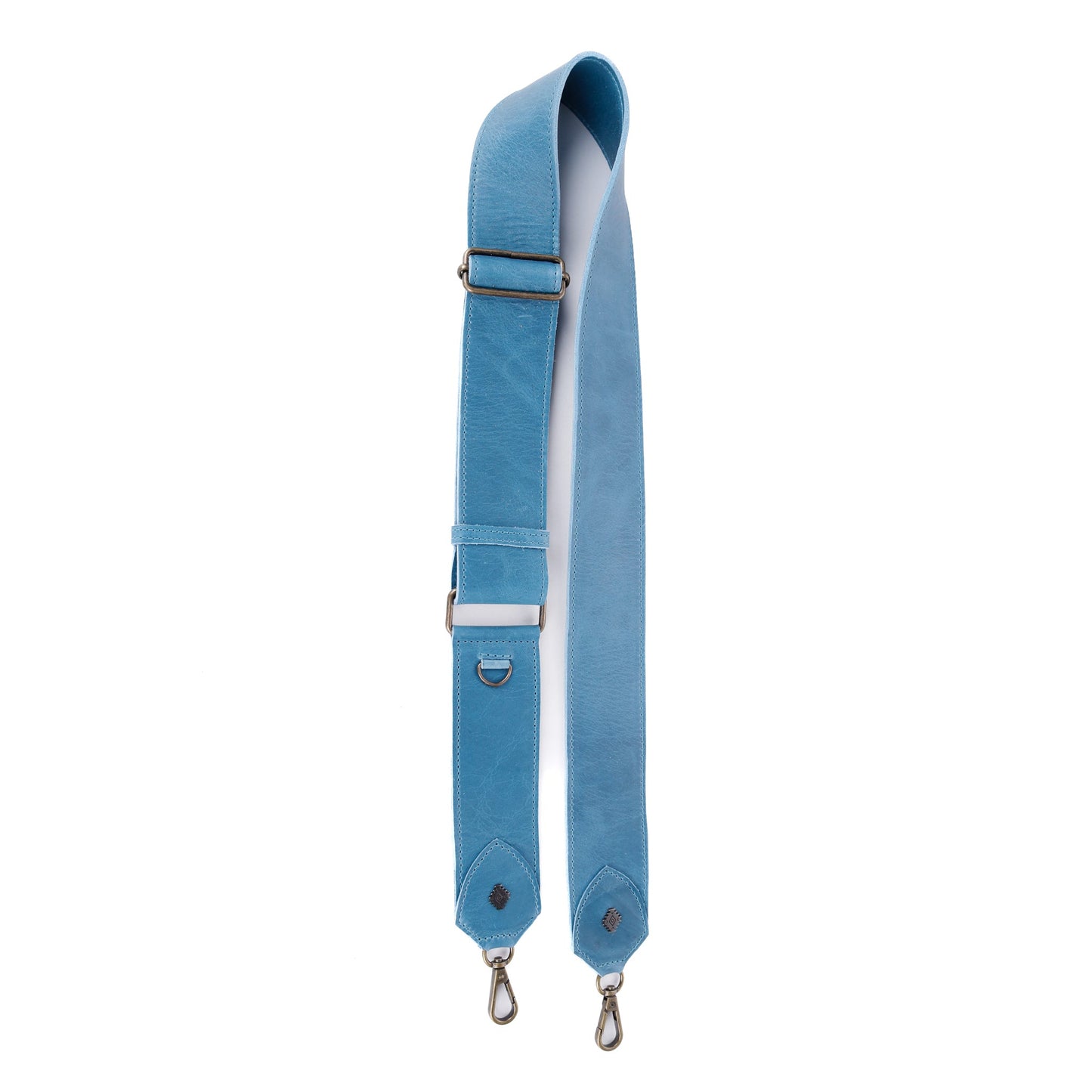 ADJUSTABLE WIDE STRAP - FULL LEATHER - CERULEAN