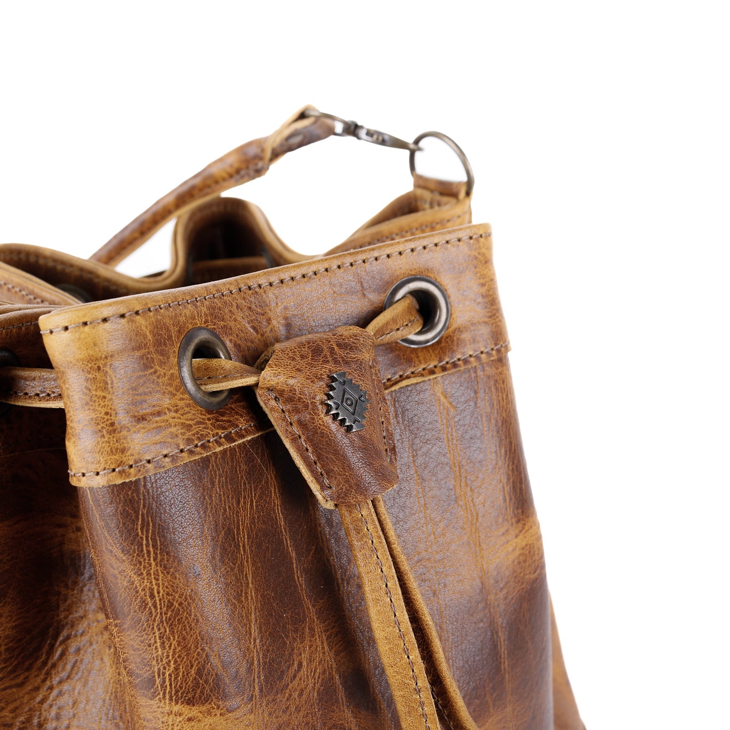 DRAWSTRING BUCKET BAG - FULL LEATHER - WRANGLER