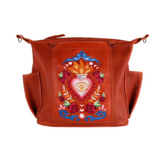 BEATRIZ CDB - H&S EMBROIDERED LEATHER - HEARTS AFLAME