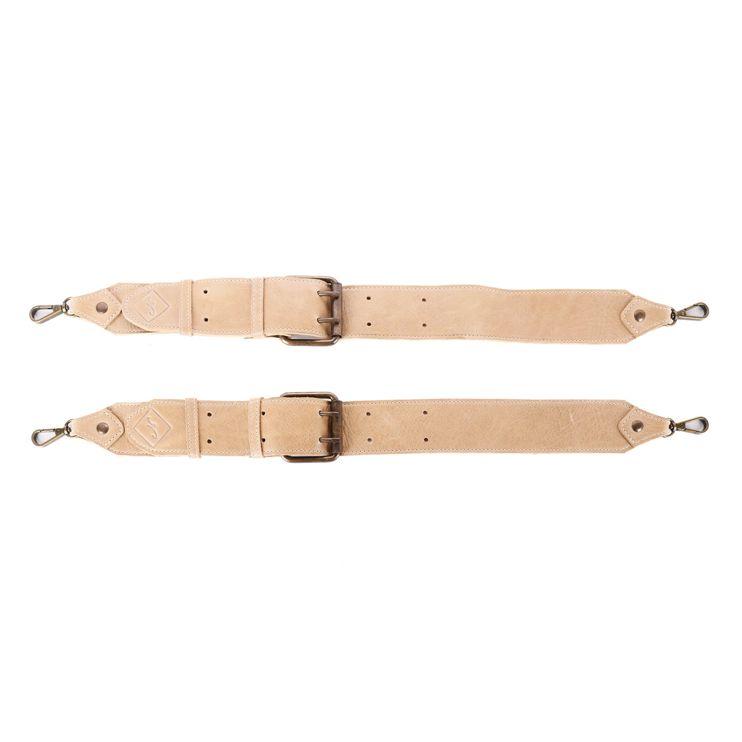 DOUBLE BUCKLE BACKPACK STRAP SET - CAMEL