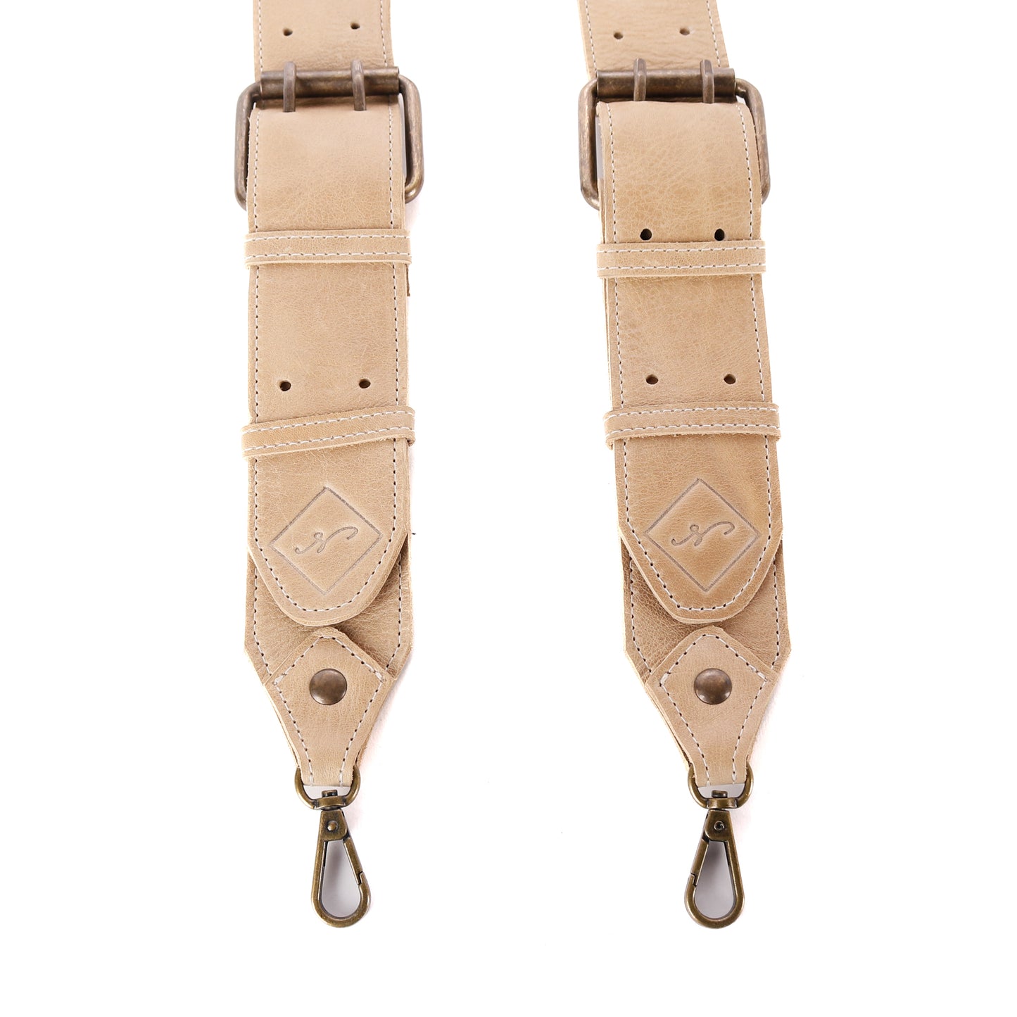 DOUBLE BUCKLE BACKPACK STRAP SET - CAMEL