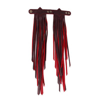 DIAMANTE FRINGE TASSEL - VINO TINTO LEATHER - SET OF 2