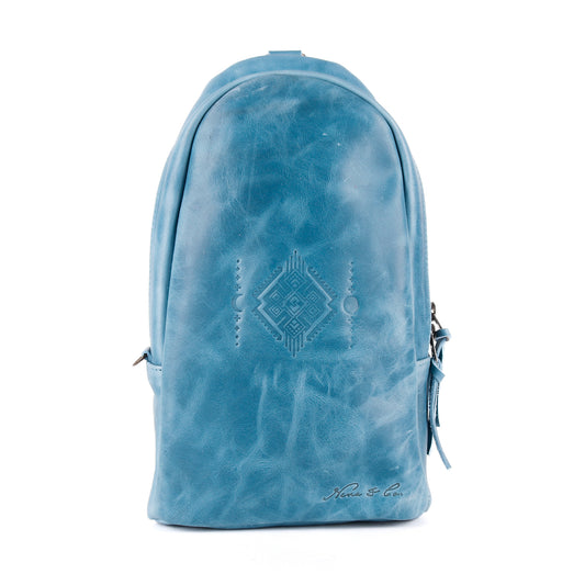 CROSSBODY SLING 2.0 - FULL LEATHER - CERULEAN