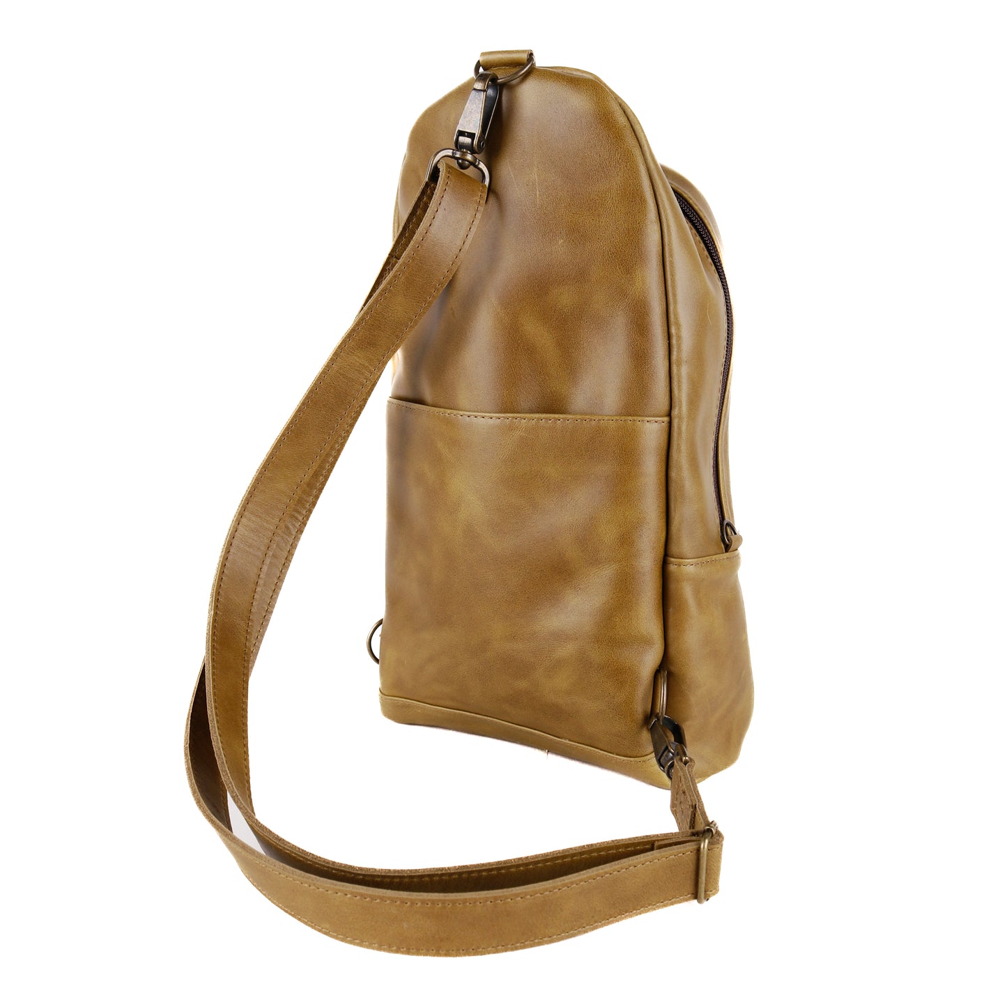 CROSSBODY SLING 2.0 - LARGE - FULL LEATHER - MOSS