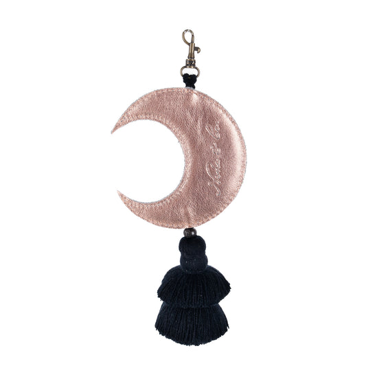 MOON CHARM WITH TASSEL - BRASS