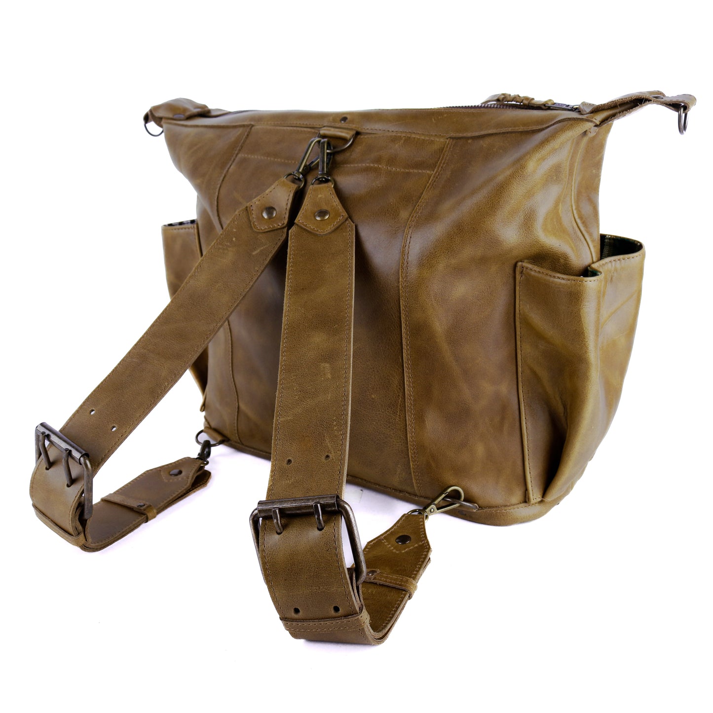 BEATRIZ CONVERTIBLE DAY BAG - FULL LEATHER - MOSS