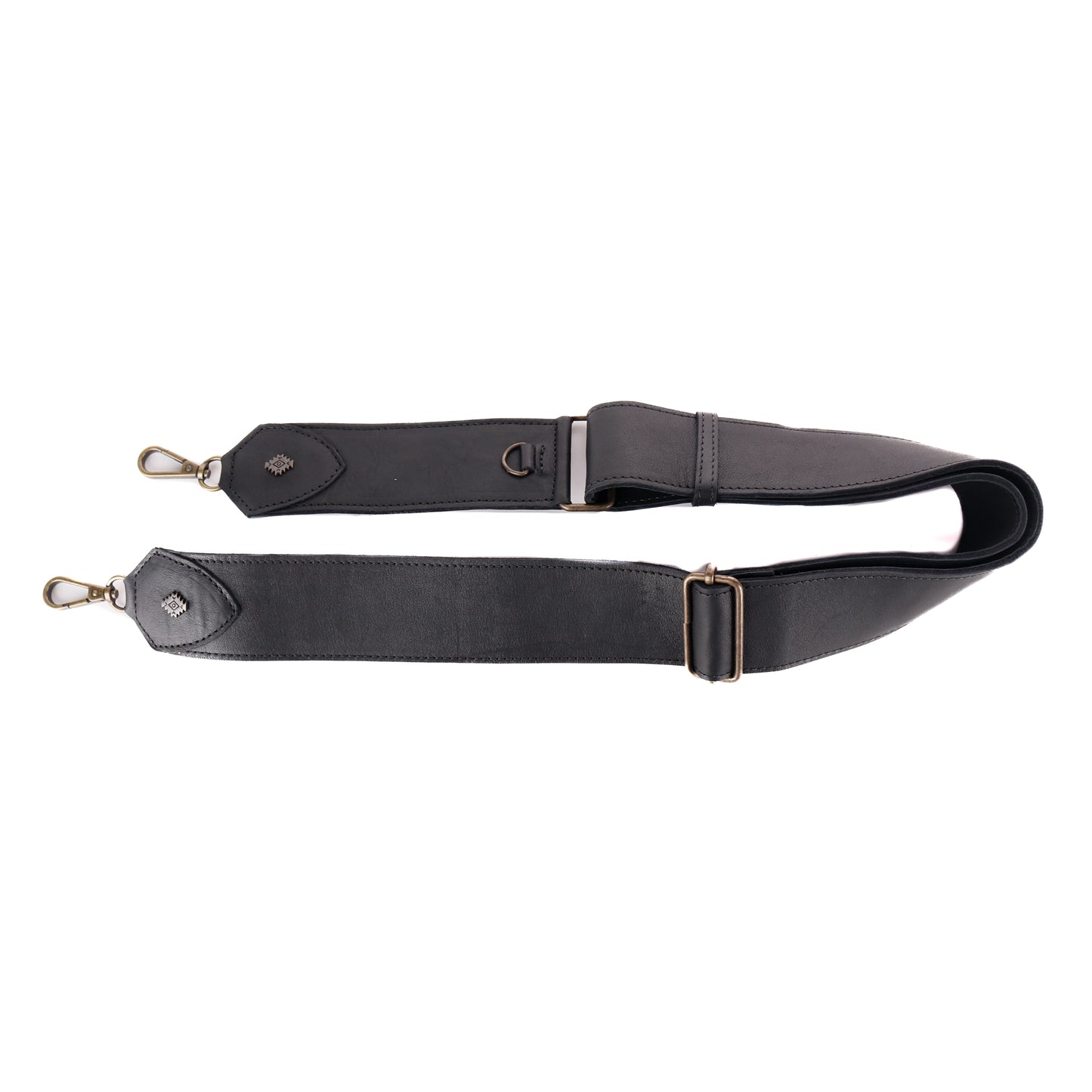 WANDER CROSSBODY BAG + STRAP SET - FULL LEATHER - BLACK