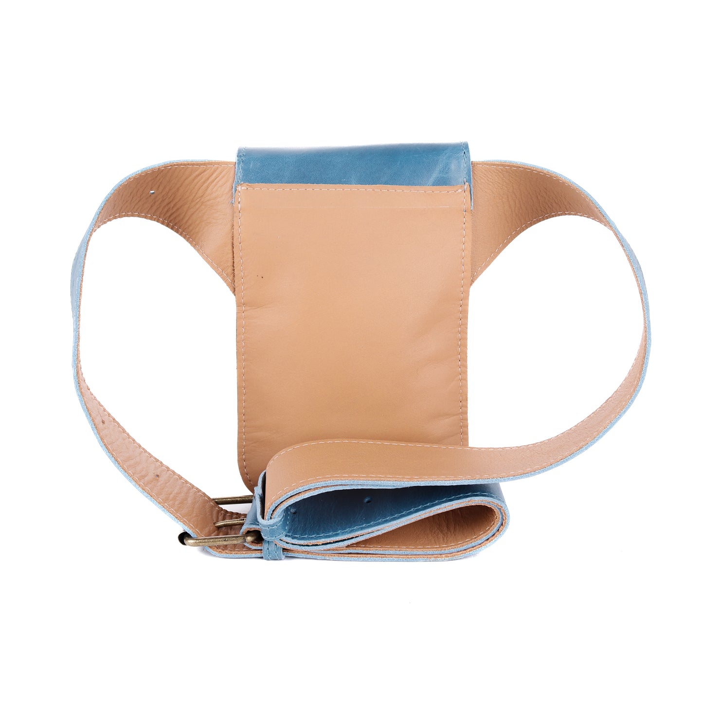 HIP SATCHEL - FULL LEATHER - CERULEAN