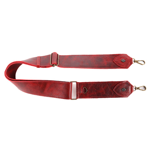 ADJUSTABLE WIDE STRAP - FULL LEATHER - SAFFRON