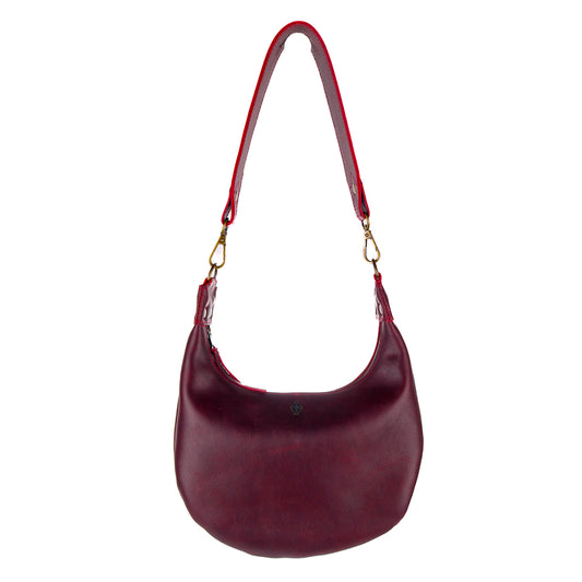 BOHO SADDLE BAG - FULL LEATHER - VINO TINTO