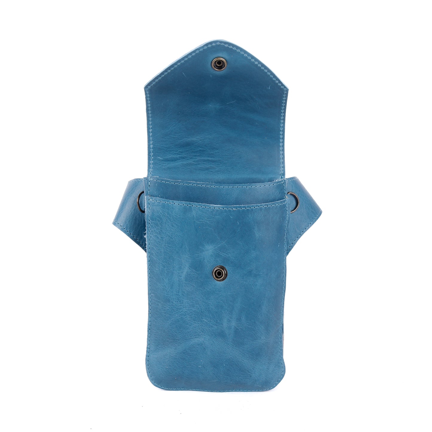 HIP SATCHEL - FULL LEATHER - CERULEAN