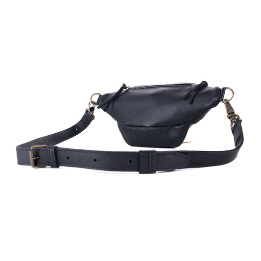 FANCY POUCH - FULL LEATHER - BLACK