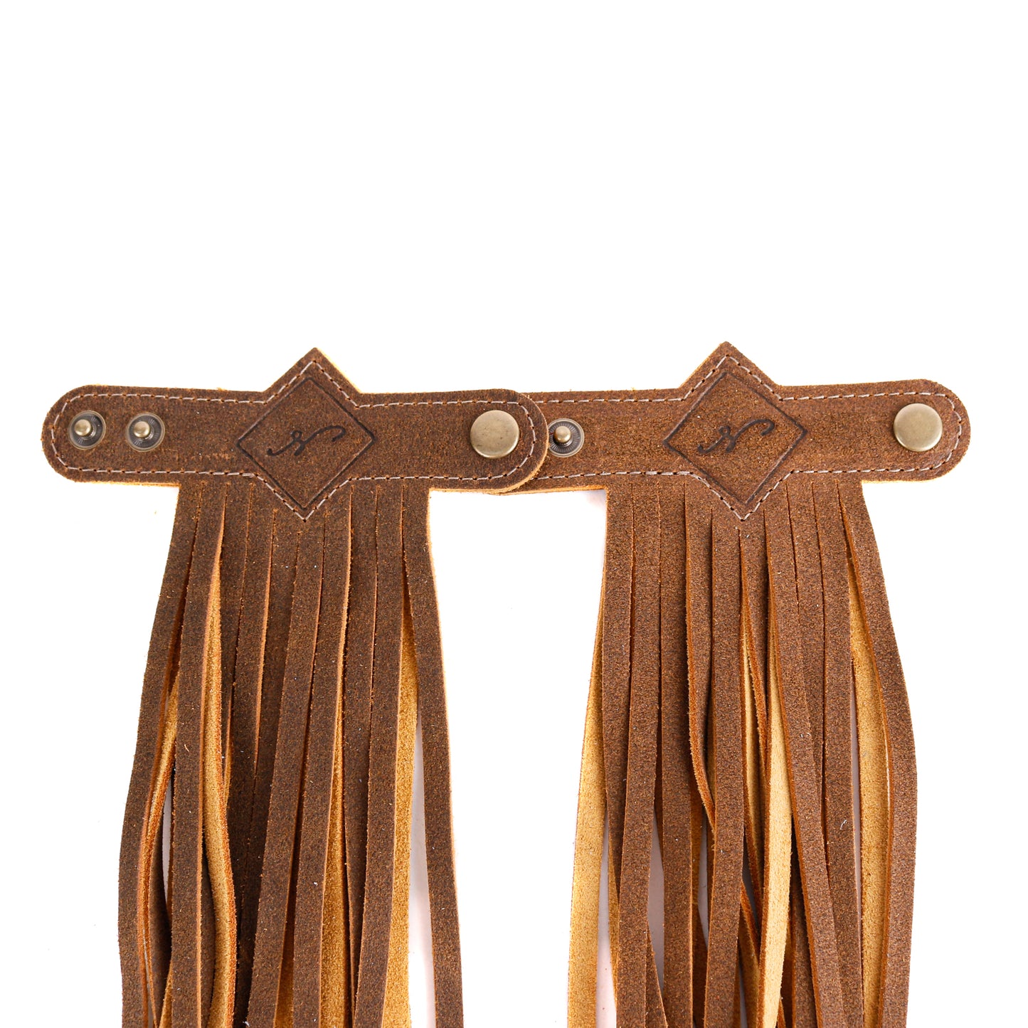 DIAMANTE FRINGE TASSELS - TEXAS LEATHER - SET OF 2