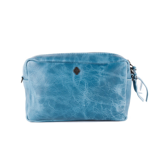 WANDER CROSSBODY BAG + STRAP SET - FULL LEATHER - CERULEAN