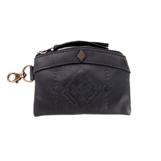 COIN PURSE - FULL LEATHER - BLACK