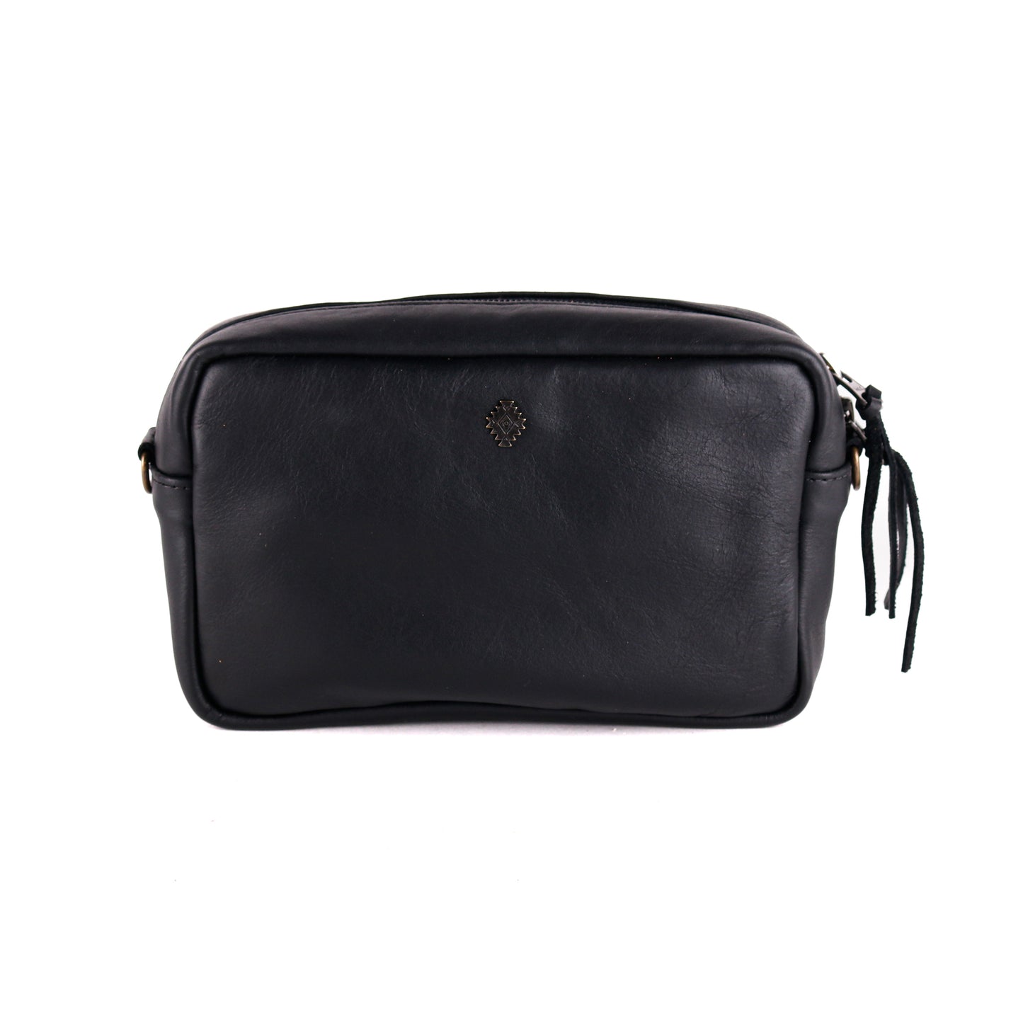 WANDER CROSSBODY BAG + WIDE ADJUSTABLE STRAP SET - FULL LEATHER - BLACK